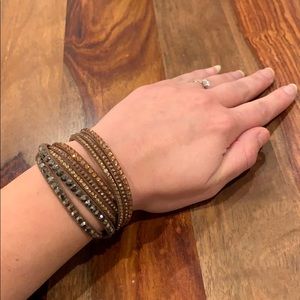 Boho Sparkle Wrapper Leather Bracelet